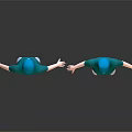 Women In Green Scrubs With Blue Caps Face Masks Front Back Views On Dark Background