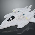 White Spacecraft Model With Detailed Design Multiple Engines And Cockpit For Space Exploration