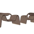 Modern Light Brown Leisure Chairs With Curved Design And Unique Modern Style