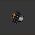 Advanced Satellite With Solar Panels And Golden Cylindrical Structure Design 3d model