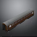 Vintage Train Carriage Red Body With White Roof And Multiple Windows