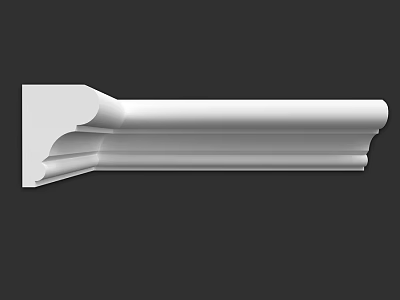 White Decorative Architectural Molding With Curved Design And Smooth Surface For Interior Decoration 3d model