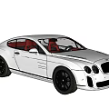 White Bentley Coupe Car With Black Wheels And Red Interior Design 3d model