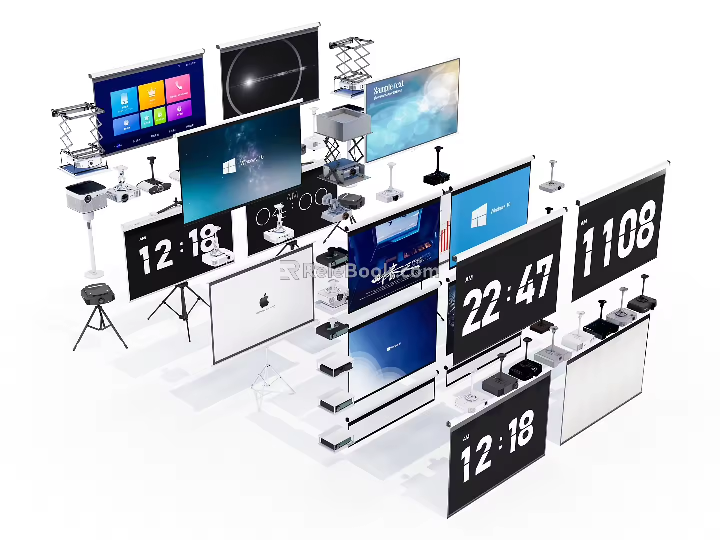 Modern Projector Curtain Projector 3d model