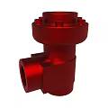 Red Industrial Valve Mechanical Component With Metal Structure And Pipe Fitting
