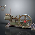 Vintage Motorcycle With Old Fashioned Engine Gear And Metal Structure 3d model
