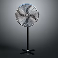 Floor Fan With Metal Grille Black Stand And Stable Base Design
