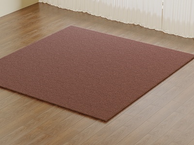 Modern Square Carpet Lambskin Carpet 3d model