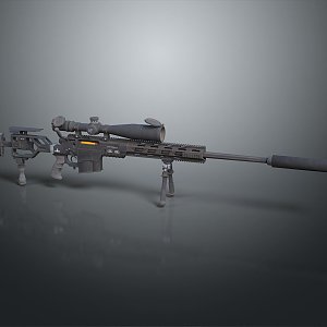 Sniper rifle sight sniper rifle sci-fi sniper rifle semi-automatic rifle combat rifle 3d model