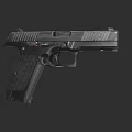 Black Ergonomic Tactical Pistol Weapon With Textured Grip And Modern Design