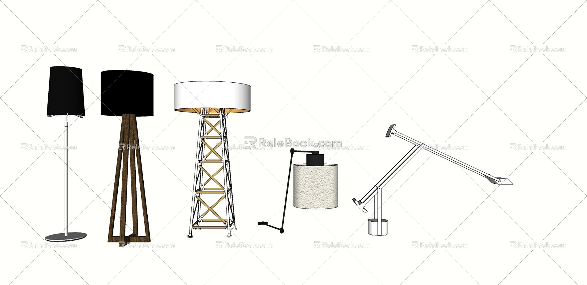 Modern lamp combination model