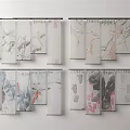 Traditional Chinese Ink Painting Curtains With Floral And Landscape Patterns