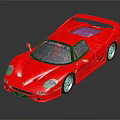 Red Ferrari Sports Car With Sleek Design Rear Spoiler And Shiny Surface On Dark Background