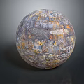 Textured Multicolored Stone Decorative Sphere With Artistic Patterns On Dark Background Surface 3d model