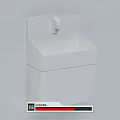 White Wall Mounted Washbasin with Simple Modern Design 3d model