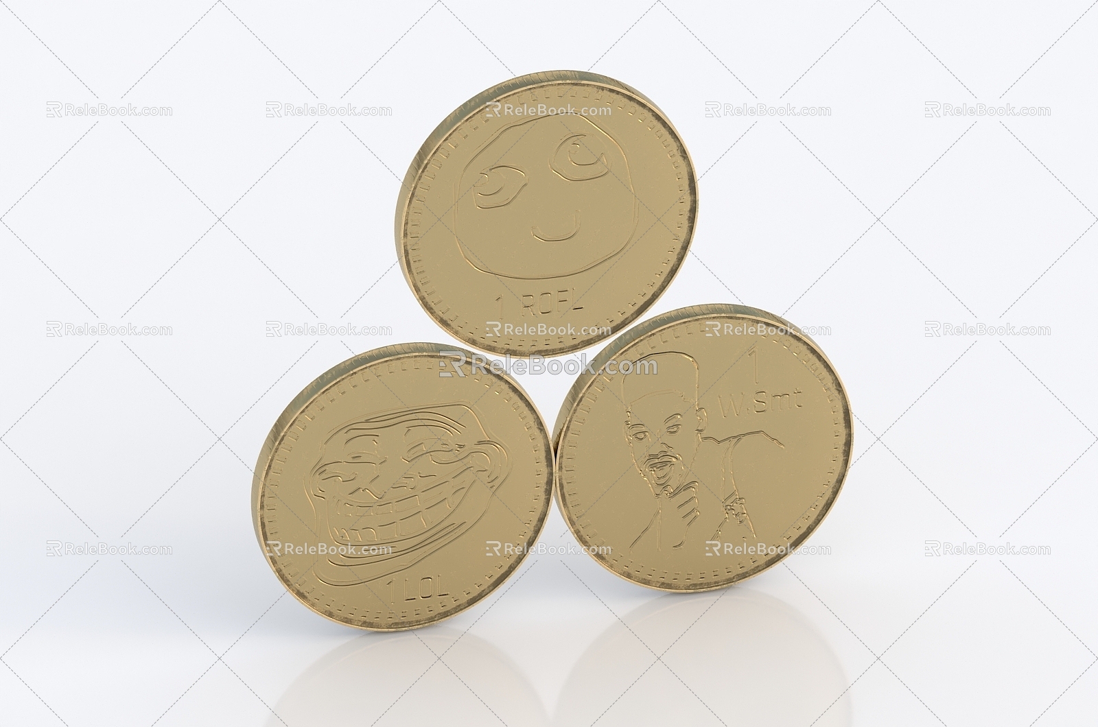 Coins Ocean Coins Antique Cultural Relics Ornaments Gold Coins Silver Coins Copper Coins Commemorative Coins Silver Dollars 3d model