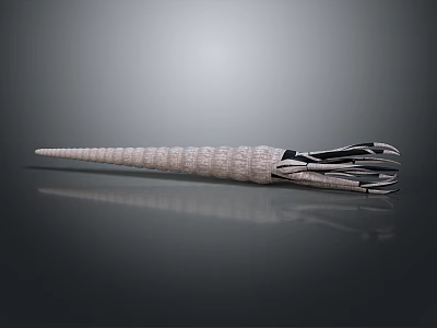 Nautilus With Spiral Shell Metallic Sheen Textured Surface Slender Conical Shape And Tentacles 3d model