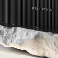 Modern Stone Textured Wall Lamp With Unique Design For Contemporary Interior Decor 3d model