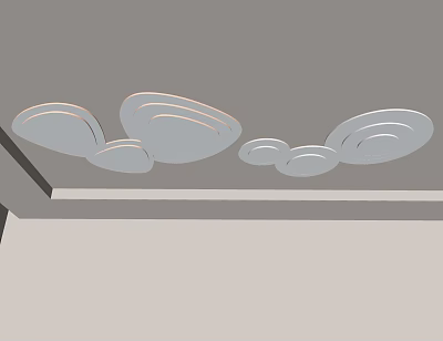 Modern Ceiling Lights With Sleek Circular Design For Interior Decoration 3d model