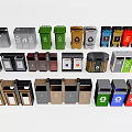 Modern trash can trash can trash bin sorting trash bin 3d model