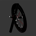 Modern Bicycle Wheels With Black Hub Red Spokes And Sleek Tires Design