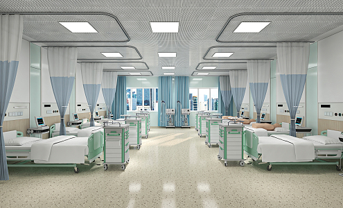 modern ward intensive care unit 3d model