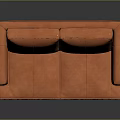 Modern Orange Two Seater Sofa With Slim Black Legs And Upholstered Design