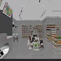 Supermarket Department Store Interior With Bright Lighting Neatly Arranged Shelves And Various Products