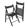 Black Wooden Folding Leisure Chair With Portable Design And Simple Structure