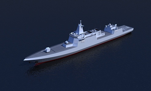 modern warship destroyer 3d model