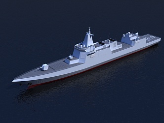 modern warship destroyer 3d model