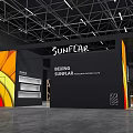 Stylish Modern Exhibition Booth Design With Colorful Decor And Textile Display Sections