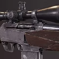 Classic Rifles with Wooden Stock and Scope Vintage Design Elements