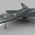Black YF-23 Fighter Jet Model With US Air Force Insignia And Cockpit