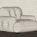 Modern White Single Sofa With Plush Backrest Armrest And Sturdy Black Legs Design