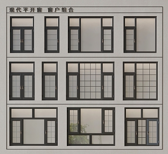 casement window combination 3d model