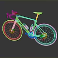 Yellow Cube Road Bicycle With Sleek Design And Black Wheels 3d model