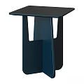 Deep Blue Dining Table With Unique Geometric Shaped Legs Modern Design