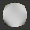 White Irregular Shaped Panel With Brown Wooden Frame And Smooth Surface