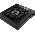 Black Gas Stove With Four Burners And Lower Control Panel Design For Kitchen