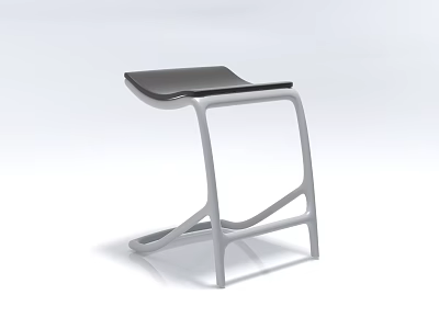 Stylish Modern Single Chair Design With Metal Frame And Black Seat 3d model