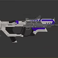 Futuristic Weapon Design With White Purple Orange And Modern Sci Fi Components