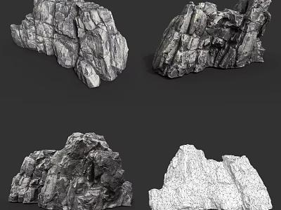 Natural Stone And Wooden Materials With Diverse Textures And Various Decorative Shapes 3d model