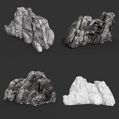 Natural Stone And Wooden Materials With Diverse Textures And Various Decorative Shapes 3d model