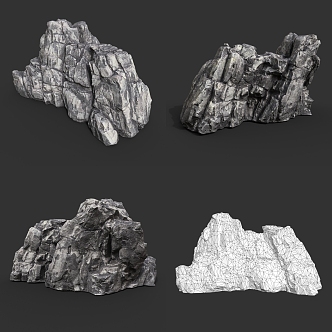 Rock Block Stone Obsidian Natural Landscape 3d model