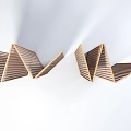 Modern Wooden Folding Screens With Vertical Slats In Minimalist Space