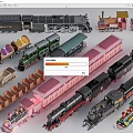 Collection Of Diverse Train Models In Different Styles And Sizes