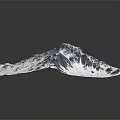 Snow Mountain Terrain Pattern Printed On Square Fabric With Realistic Topographic Details