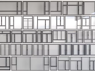 modern glass window combination floor to ceiling window bedroom casement window balcony window 3d model