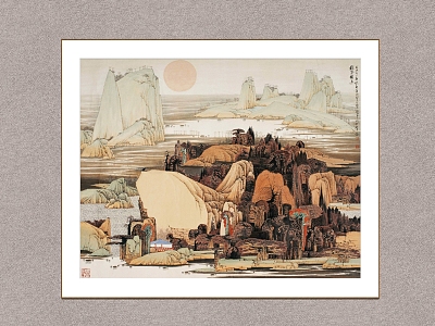 Autumn High and Cool Figure Xue Liang Landscape Painting Traditional Chinese Painting model